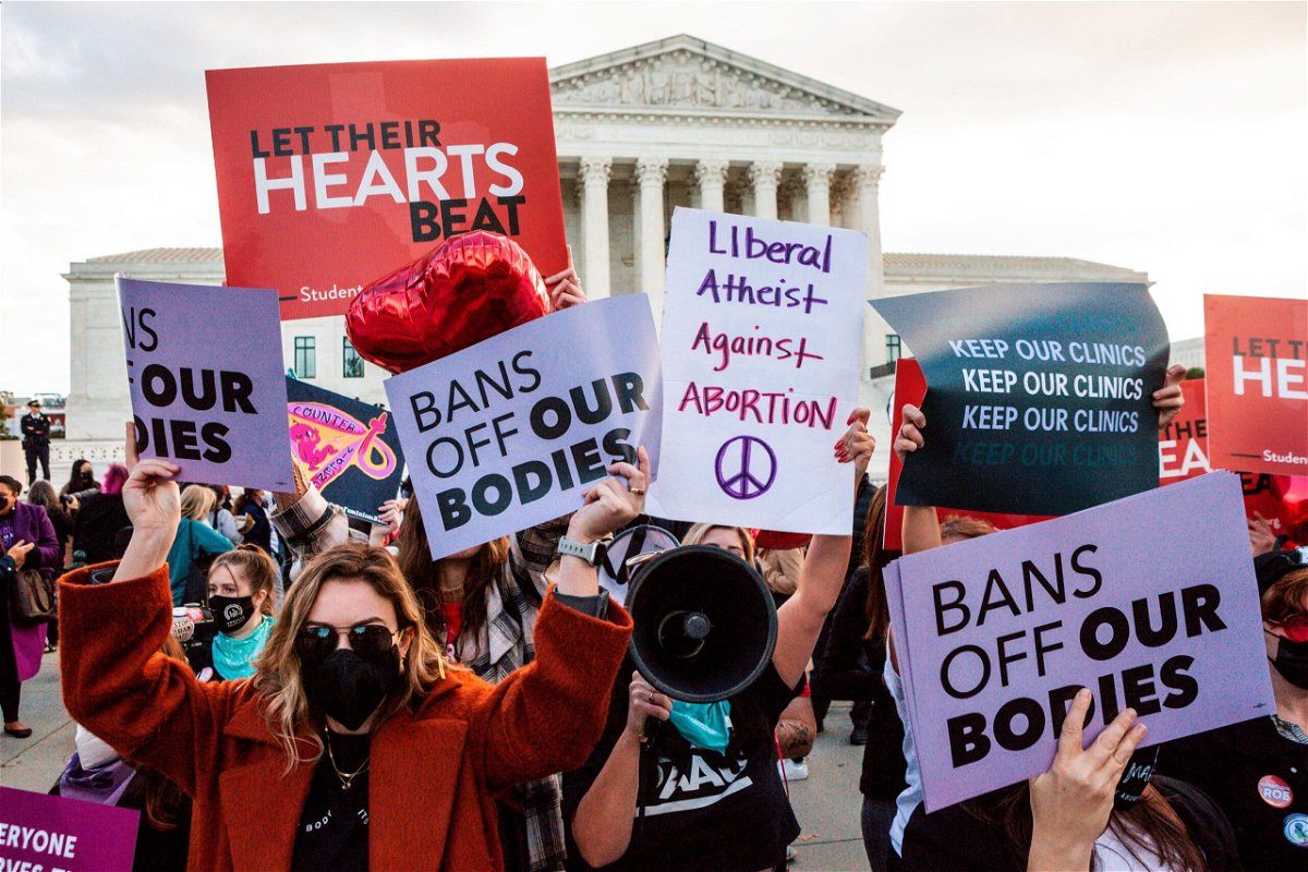 Pro-choice and pro-life demonstrators hold rallies at the U.S. Supreme Court.