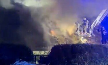 The Star Inn at Harome published a video of the fire on Twitter.