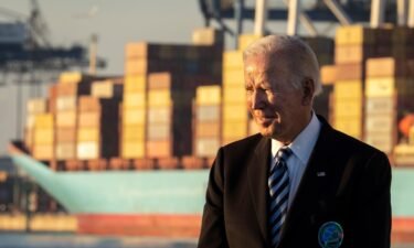 President Joe Biden speaks about the recently passed $1.2 trillion Infrastructure Investment and Jobs Act at the Port of Baltimore on November 10