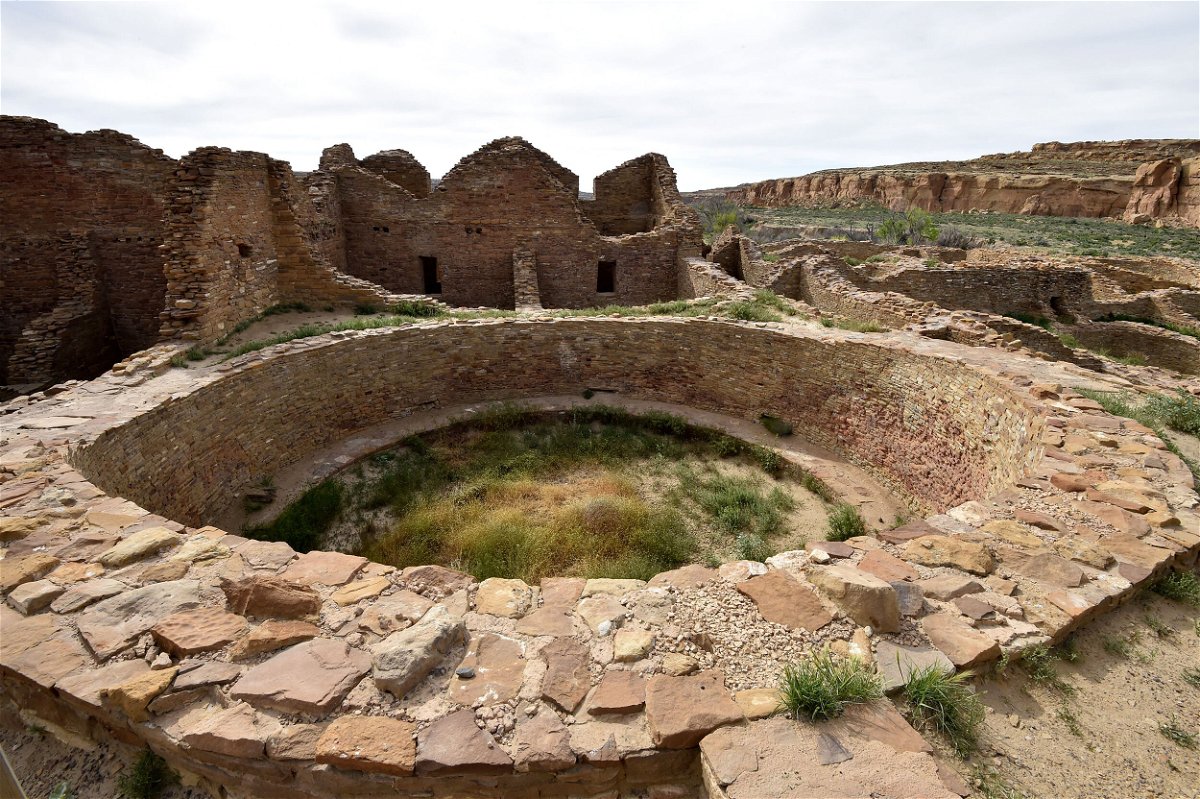 <i>Mladen Antonov/AFP/Getty Images</i><br/>The ruins of Pueblo del Arroyo house at Chaco Culture National Historical Park in New Mexico are shown here. President Joe Biden is proposing a 20-year ban on new oil and gas drilling near the park.