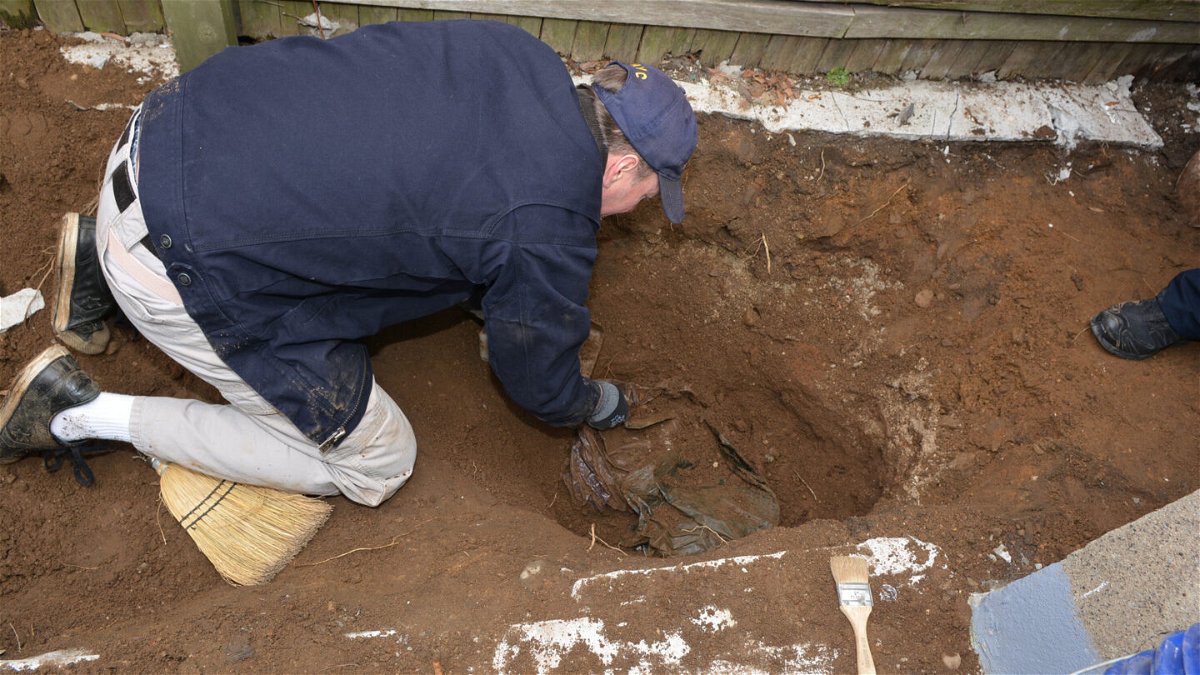 <i>Queens County District Attorney</i><br/>Human remains were discovered buried under concrete in a backyard in Queens in March 2019.
