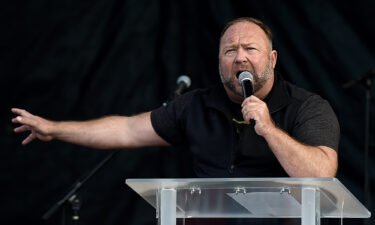 Sandy Hook families suing InfoWars founder Alex Jones have won a case against him after a judge ruled against Jones who has failed to comply with the discovery process. Jones is shown here speaking to supporters of US President Donald Trump as they demonstrate in Washington