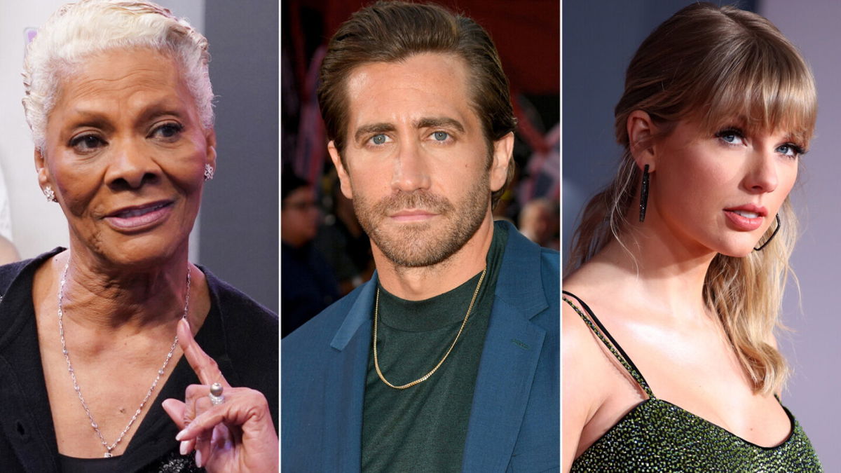 <i>Getty</i><br/>Dionne Warkwick (Left) commented on Taylor Swift's (Right) song which is rumored to be about Jake Gyllenhaal (Center).