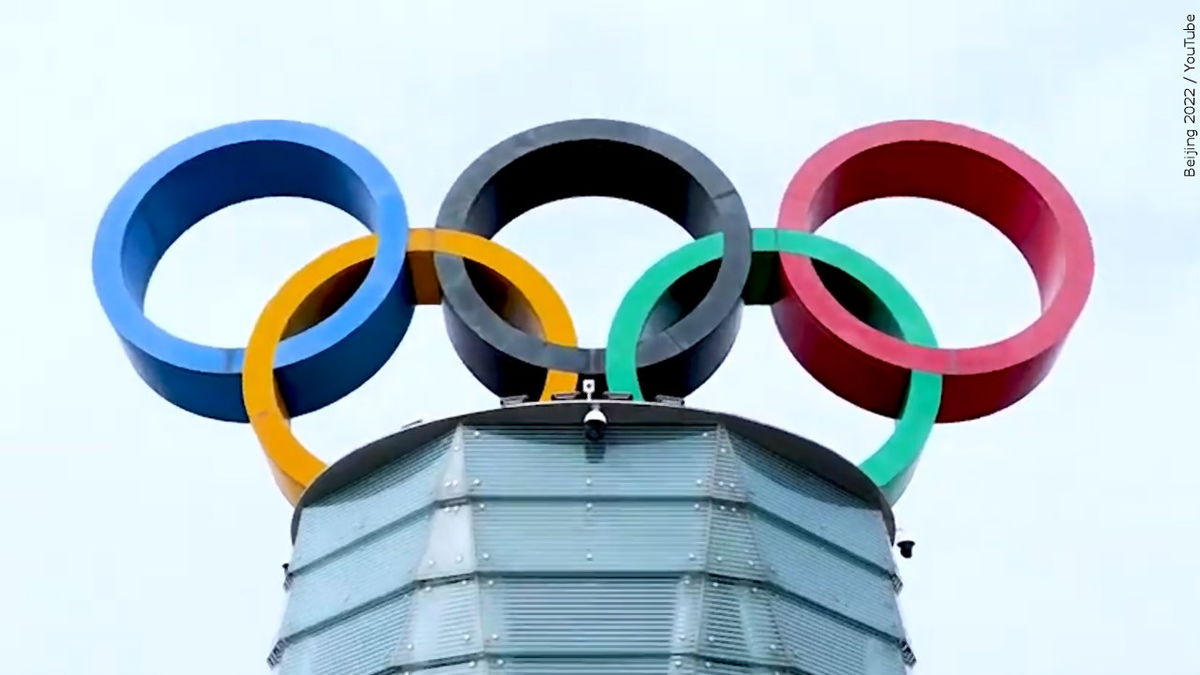 Olympic rings in Beijing.