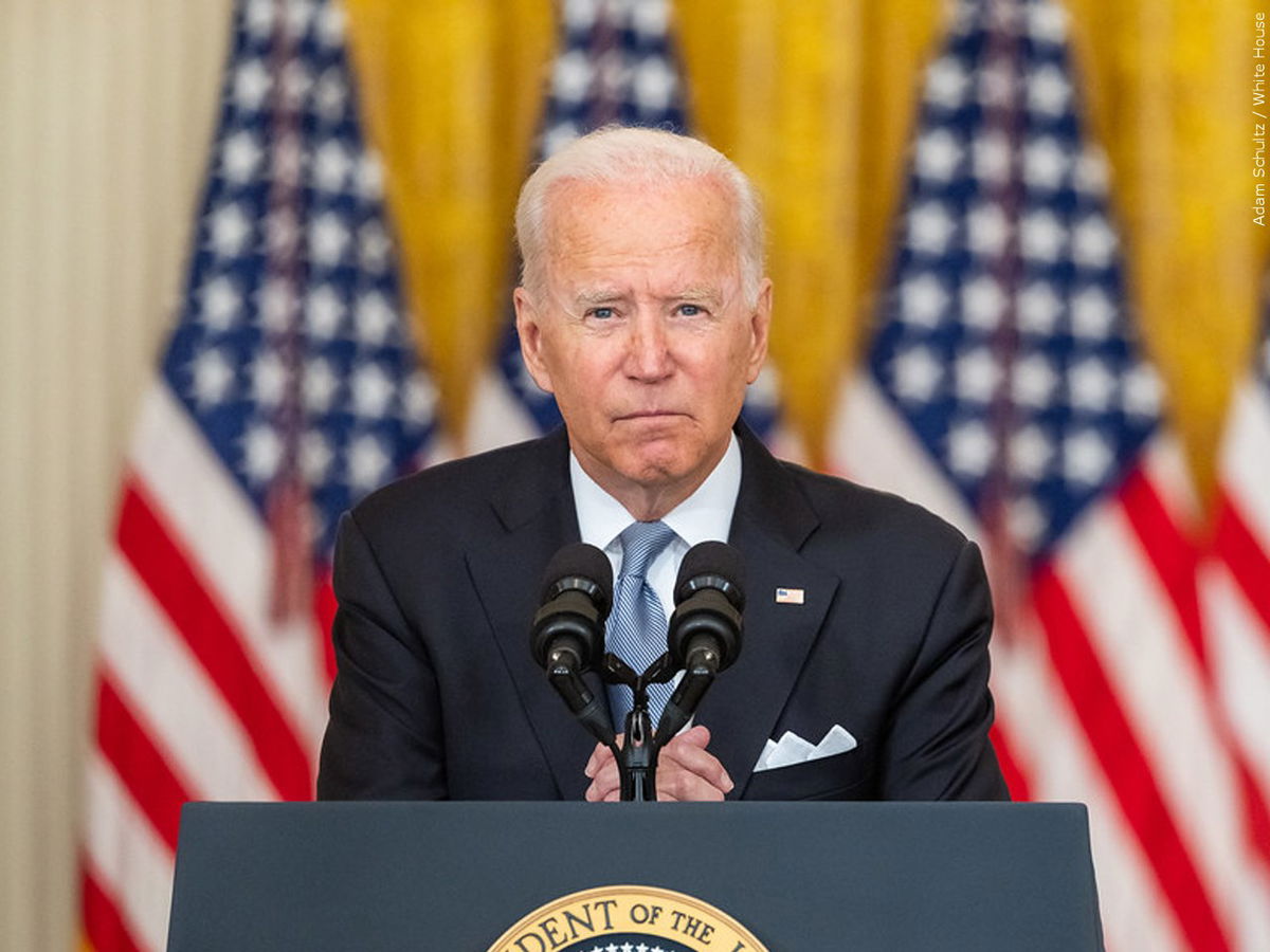 President Joe Biden delivers remarks.