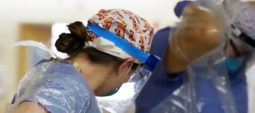 New Mexico's up-and-coming nurses gear up in a hospital Covid ward.