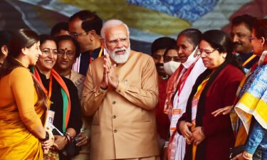 India's Prime Minister Narendra Modi attends an event in Allahabad