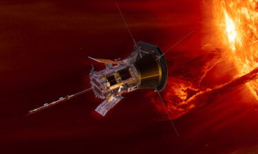 An illustration of Parker Solar Probe approaching the Sun.