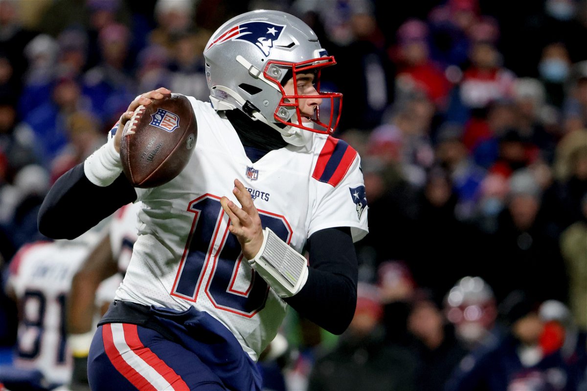 <i>Timothy T Ludwig/Getty Images North America/Getty Images</i><br/>Mac Jones completed just two-of-three passes in Monday's win over the Buffalo Bills.