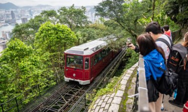 It takes seven minutes to ride the Peak Tram from bottom to top.