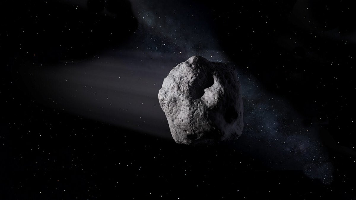 <i>NASA/JPL-Caltech</i><br/>An asteroid estimated to be around a kilometer (3