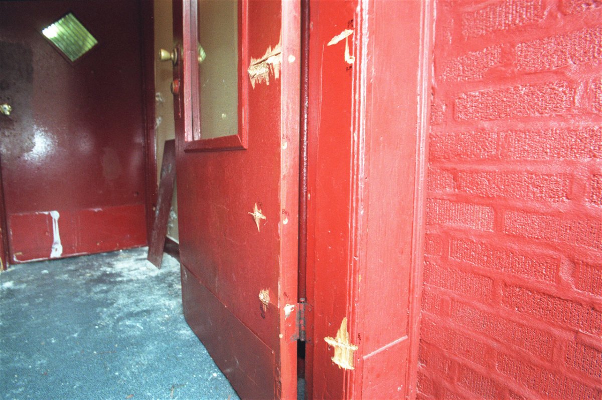 <i>Richard Harbus/Hulton Archive/Getty Images</i><br/>The Bronx vestibule where Amadou Diallo was shot and killed by members of New York City's elite 'street crime' unit.