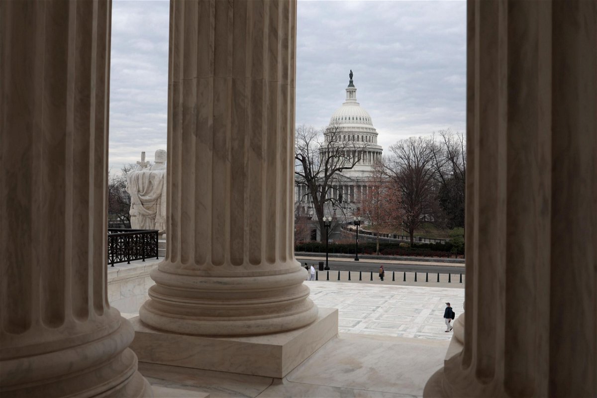 <i>Anna Moneymaker/Getty Images</i><br/>The US Capitol is seen from the US Supreme Court building on December 29