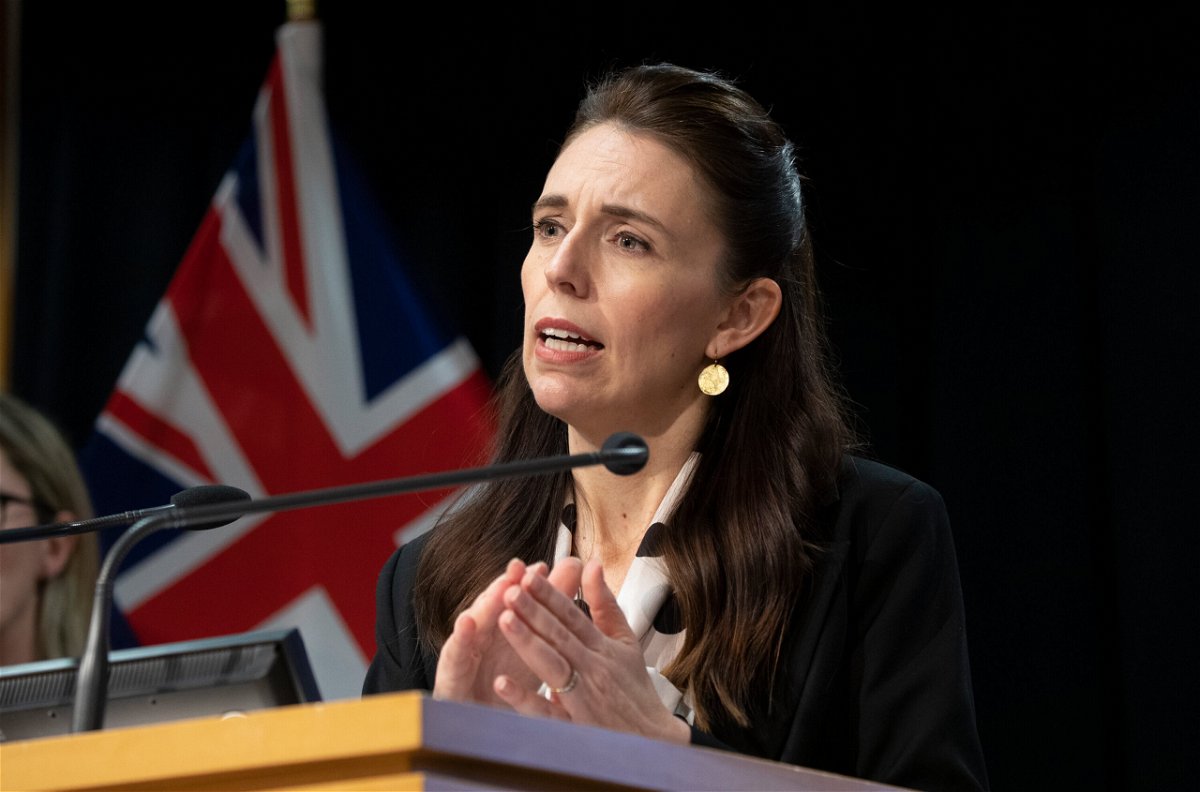 <i>Mark Mitchell/Pool/Getty Images</i><br/>New Zealand PM Jacina Ardern is self-isolating after coming into close contact with a positive Covid-19 case.