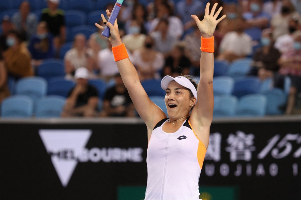 <i>MARTIN KEEP/AFP/AFP via Getty Images</i><br/>Danka Kovinic becomes the first player representing Montenegro to reach the third round of a grand slam.