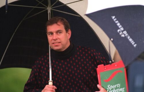 Prince Andrew at the Dunhill Golf Cup Open tournament at St Andrews in 1998.