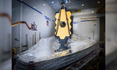 This is what the Webb telescope's sunshield looks like once it's fully deployed. Teams tested this difficult process on Earth a year before it launched.