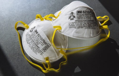3M Performance Particulate Respirator 8210Plus N95s are arranged for a photograph in New York state on July 29