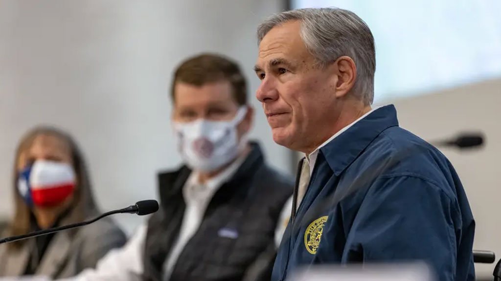 Gov. Greg Abbott speaks at a press conference regarding Texas’ emergency response to an unprecedented winter storm that gripped Texas in February 2021.