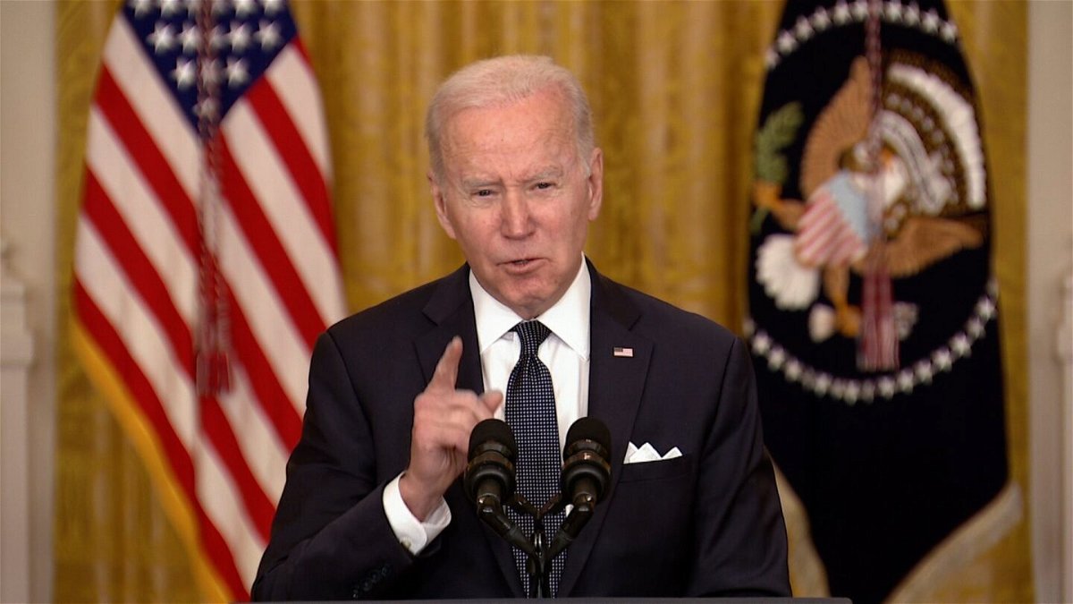 <i>POOL</i><br/>President Joe Biden said to Russian citizens that the US and its allies are not a threat to them.