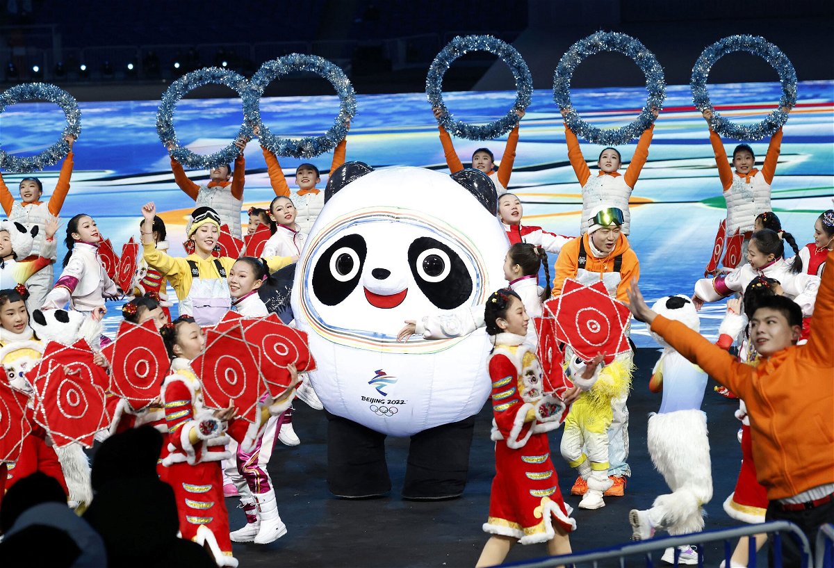 <i>Kyodo News/Getty Images</i><br/>Dancers perform in the pre-show for the Beijing Winter Olympics opening ceremony at the National Stadium on February 4.