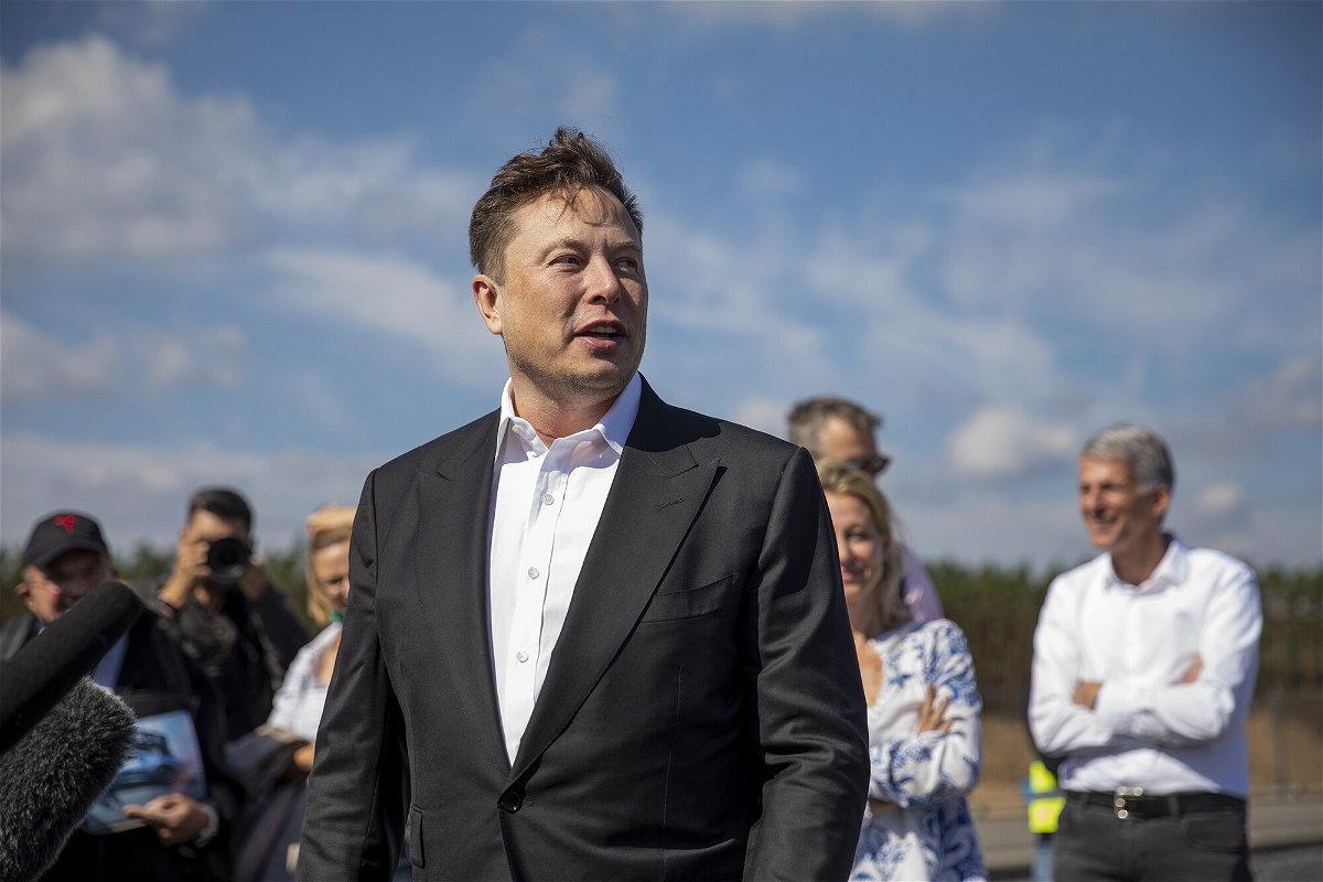 <i>Maja Hitij/Getty Images</i><br/>SpaceX founder and CEO Elon Musk announced Saturday that the company's Starlink internet satellites are now active in Ukraine as the country suffers power outages due to Russia's invasion. Musk is shown here at the construction of the Tesla Gigafactory near Berlin on September 3