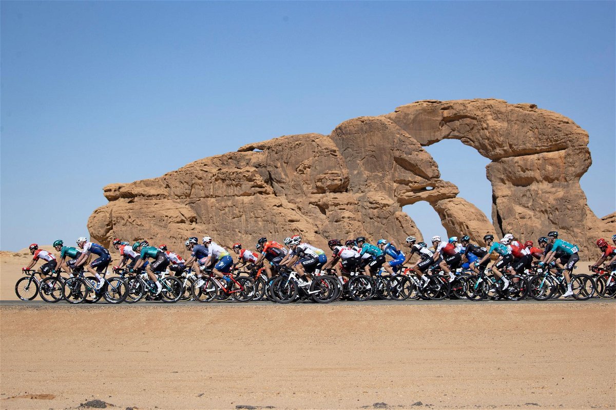 <i>Thomas Samson/AFP/Getty Images</i><br/>The international cycling season kicked off at Winter Park in northwest Saudi Arabia on Tuesday