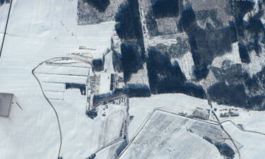 Forces are seen gathering at Rechitsa in this satellite photograph taken Saturday.