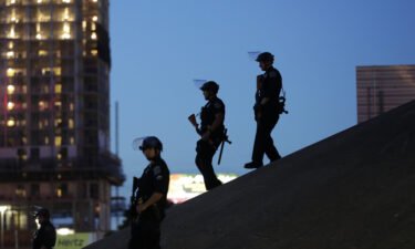 Austin police keep watch as demonstrators gather on June 4