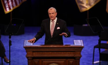 Phil Murphy is sworn in as governor of New Jersey at the War Memorial Building in Trenton in January.