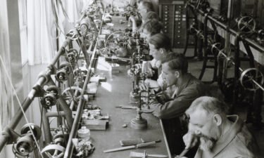 An undated photograph offers a glimpse into Patek Philippe's factory in Geneva.