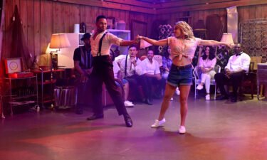 Corbin Bleu and Cat Cora (foreground) dance in the new Fox series 'The Real Dirty Dancing'.
