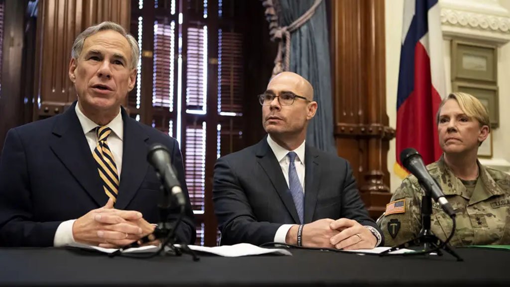 Gov. Greg Abbott, former Texas House Speaker Dennis Bonnen and Brig. Gen. Tracy Norris, the adjutant general of the Texas National Guard, discussed sending additional troops to the Texas-Mexico border in 2019.