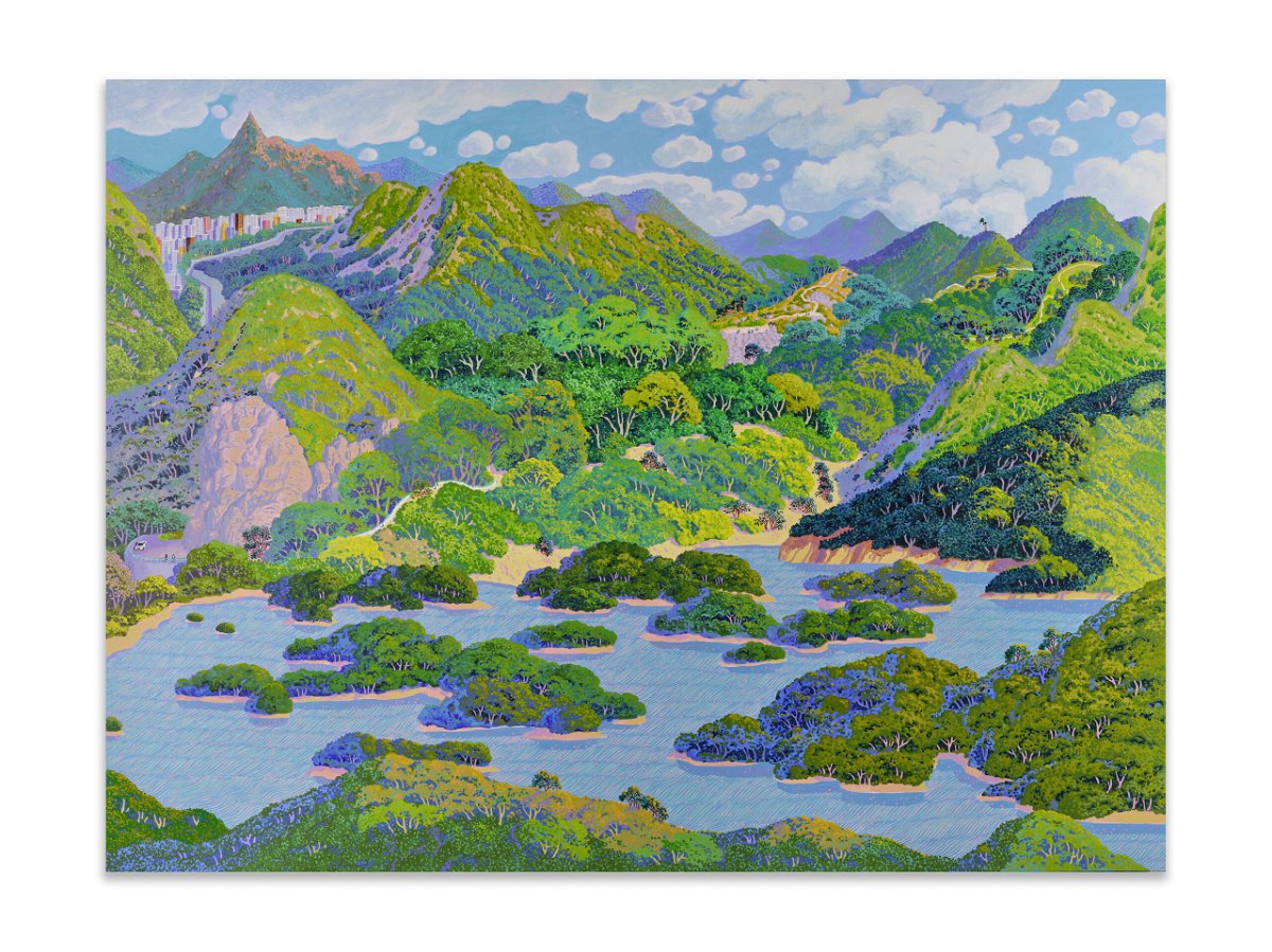 <i>Courtesy Bonhams</i><br/>Towards the top left of the painting of the MacLehose Trail's stage 10