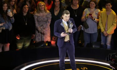 Morgan Wallen accepts the album of the year award for 'Dangerous: The Double Album' onstage during the 57th Academy of Country Music Awards.