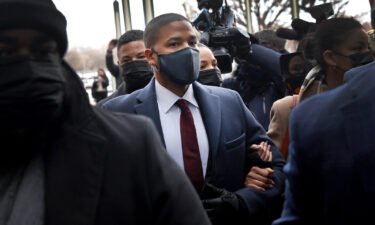 Former "Empire" actor Jussie Smollett arrives at the Leighton Criminal Courts Building in Chicago