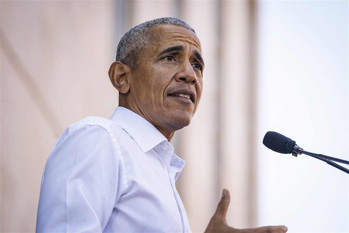 <i>Carlos Bernate/Bloomberg/Getty Images</i><br/>Former President Barack Obama speaks in Richmond
