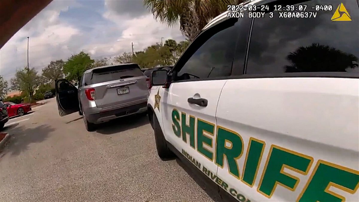<i>Indian River Sheriff's Office</i><br/>Body camera video shows the confrontation that ended with the suspect in the mosque attack being shot three times.