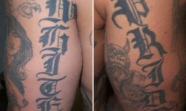 A look at some of Jeremy Jones' arm tattoos. "88" is a numerical symbol for White supremacy. "H" is the eighth letter of the alphabet -- 88 = HH