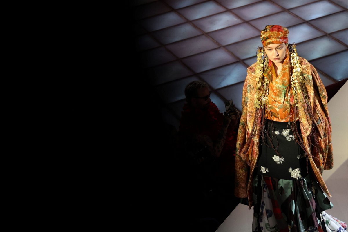 <i>Vittorio Zunino Celotto/Getty Images</i><br/>Gigi Hadid walks the runway during the Vivienne Westwood Womenswear Fall/Winter 2022-2023 show as part of Paris Fashion Week on March 5 in Paris.