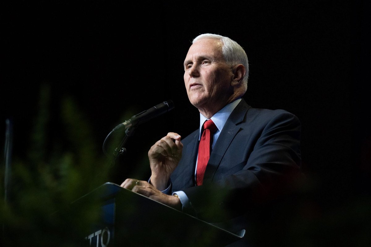 <i>Sean Rayford/Getty Images</i><br/>Former Vice President Mike Pence speaks to a crowd during an event sponsored by the Palmetto Family organization on April 29