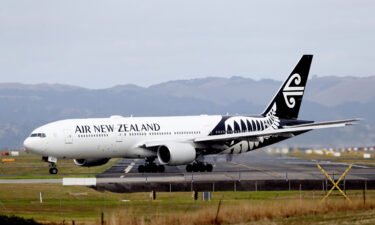 An Air New Zealand plane is seen at Auckland Airport in March 2020 in Auckland