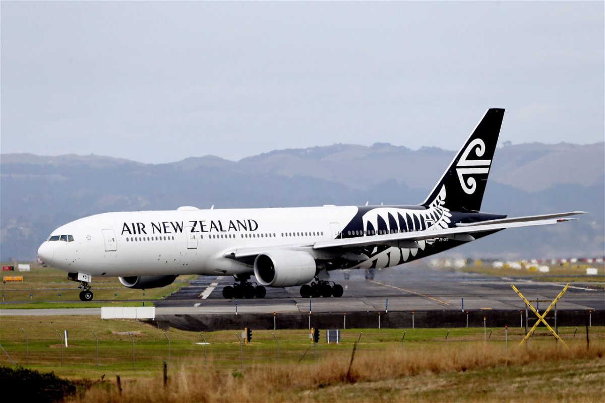 <i>Hannah Peters/Getty Images</i><br/>An Air New Zealand plane is seen at Auckland Airport in March 2020 in Auckland