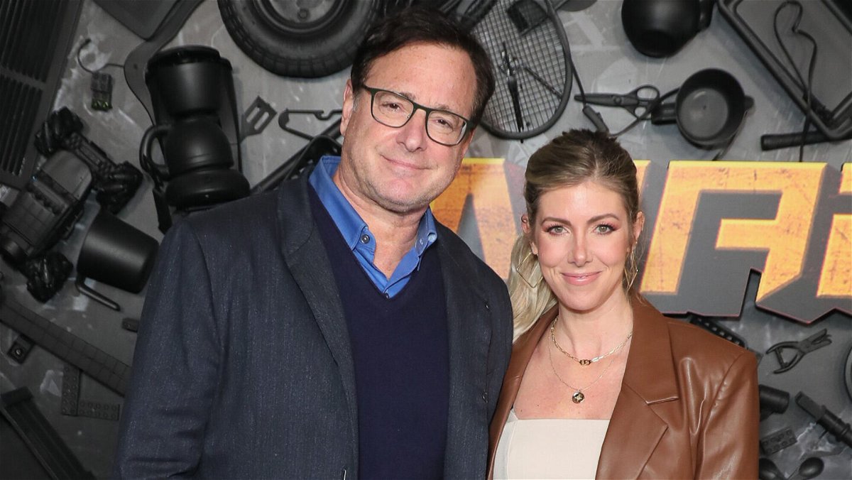 <i>Leon Bennett/Getty Images</i><br/>Bob Saget and Kelly Rizzo together in December 2021.
