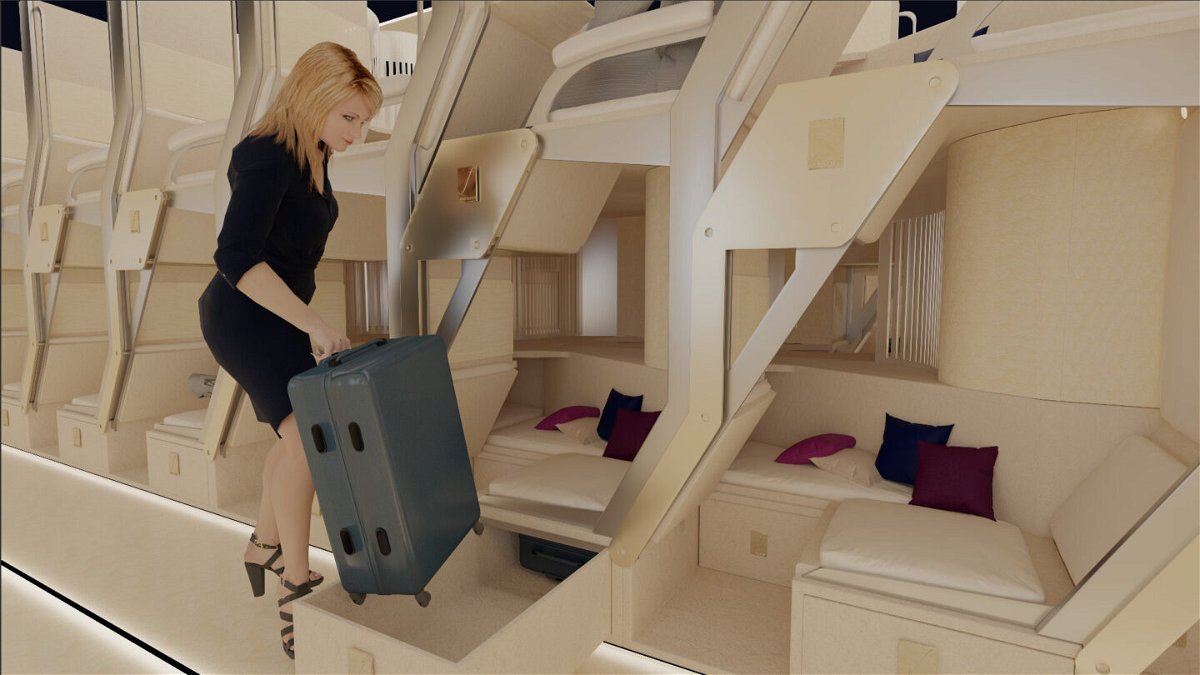 <i>Courtesy MMILLENNIUMM</i><br/>AirSleeper is a double-decker airplane cabin concept.