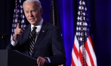 U.S. President Joe Biden addresses the 2022 House Democratic Caucus Issues Conference March 11 in Philadelphia