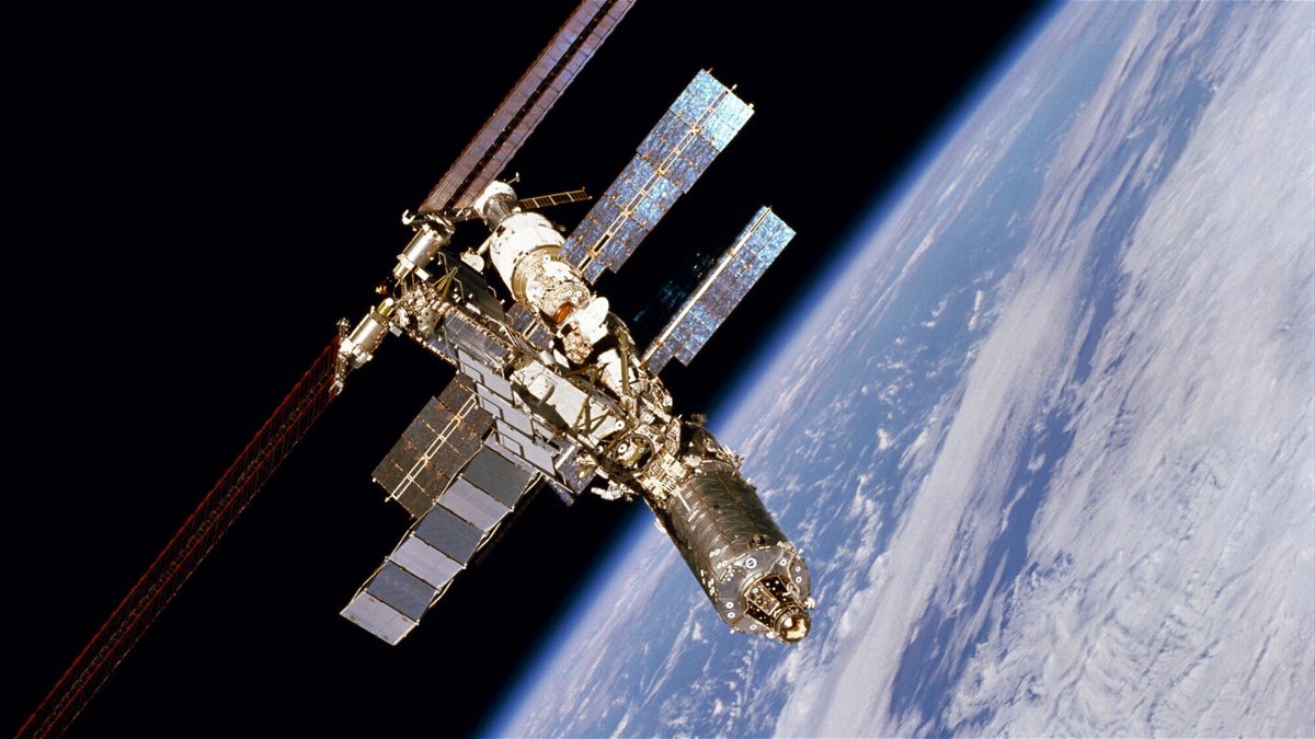 <i>NASA</i><br/>The International Space Station was photographed by one of the STS-98 crew members aboard the Space Shuttle Atlantis following separation of the shuttle and station on February 16