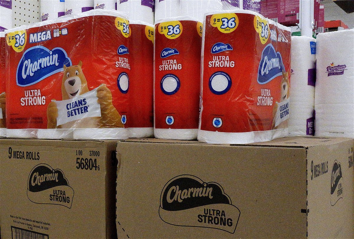 <i>Olivier Douliery/AFP/Getty Images</i><br/>Charmin Ultra Strong toilet paper is on display on a supermarket shelf on October 15