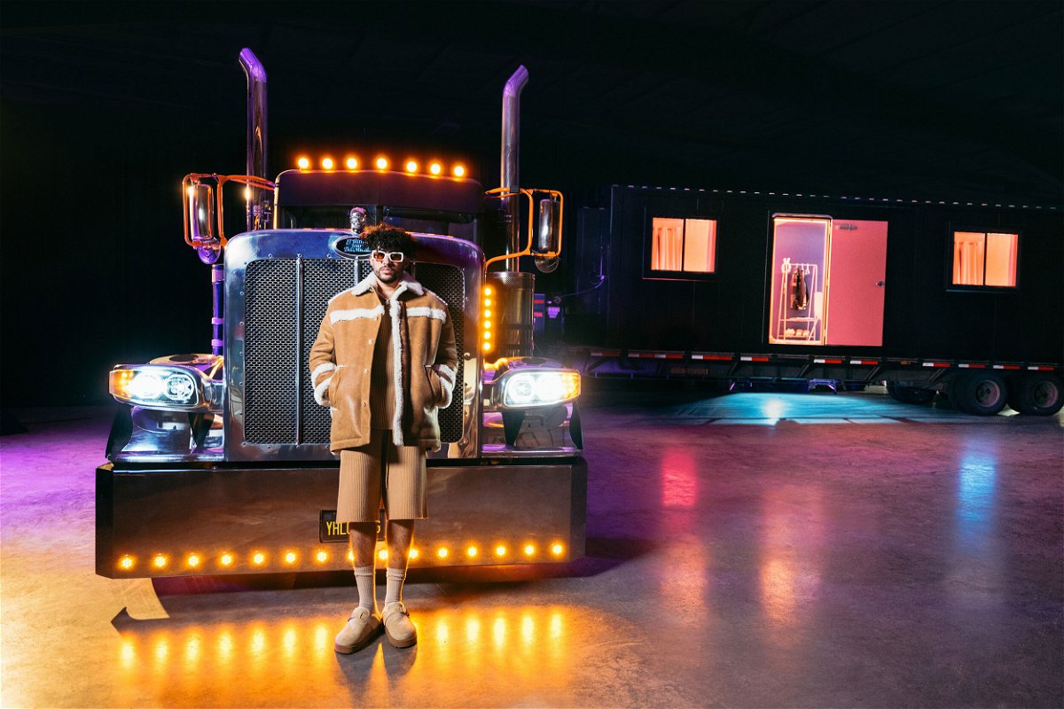 <i>Courtesy Airbnb/Eric Rojas</i><br/>Musician Bad Bunny will host an Airbnb stay in his semi-truck.