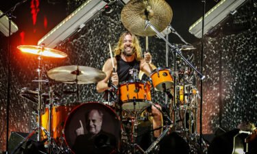 Foo Fighters drummer Taylor Hawkins performs on stage at GHMBA Stadium on March 4 in Geelong